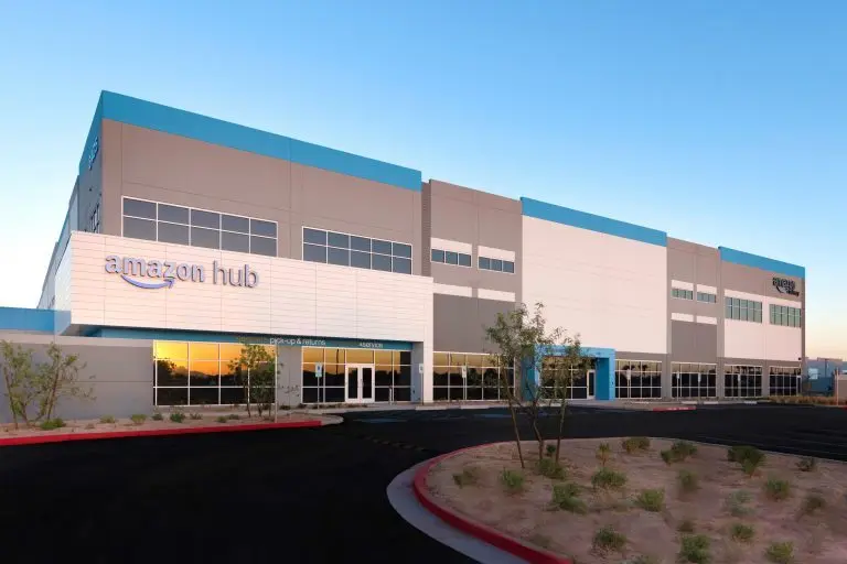External image of an Amazon Hub warehouse.