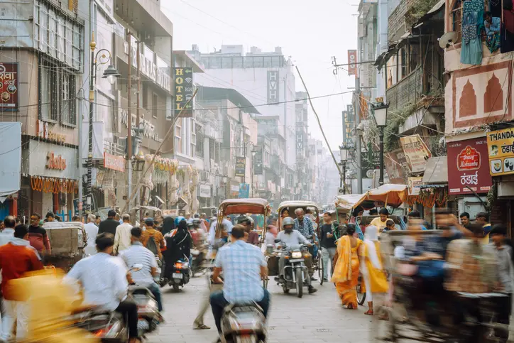 India busy street